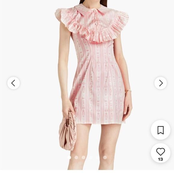 NWT SINDISO KHUMALO Ruffled printed Silk Dress - Picture 2 of 14